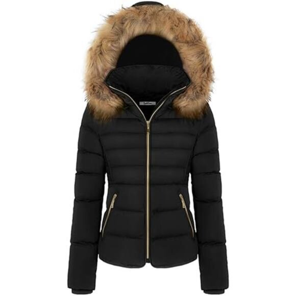 Women's Fur Hooded Thickened Jacket with Fleece Lining Download - Picture 6 of 6